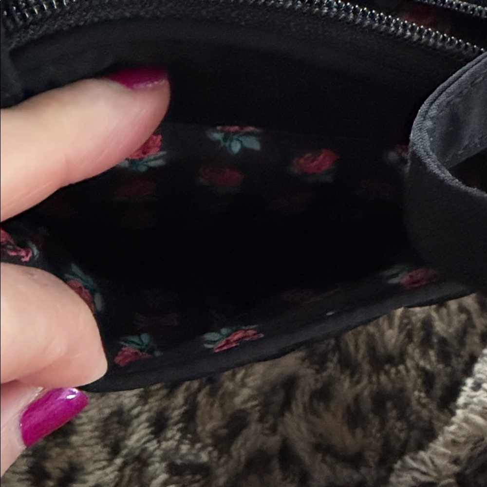 Vera Bradley Quilted Black Mini Hipster Crossbody Organizer RFID Protected 🌹 - Picture 3 of 11